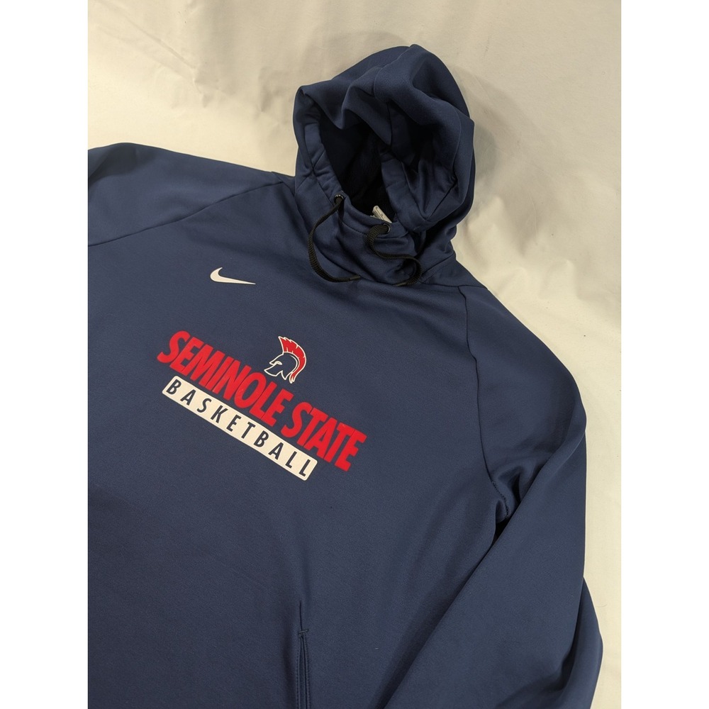 Vintage Nike Team Seminole State Basket Hoodie Men's Navy Blue XL Mock Neck